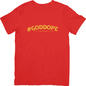 RED GODDOPE TEE W/ YELLOW  LOGO