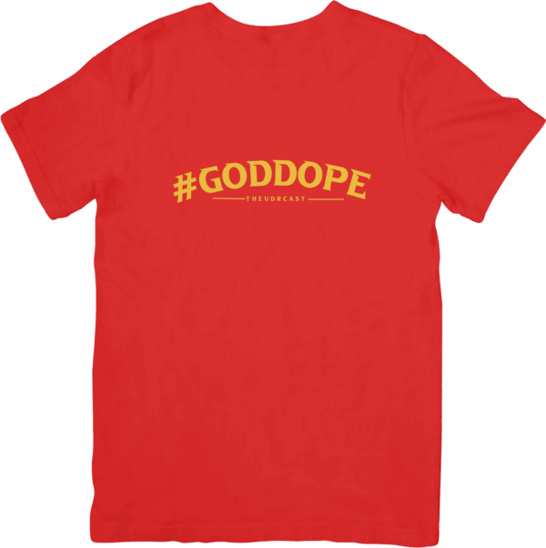 RED GODDOPE TEE W/ YELLOW  LOGO