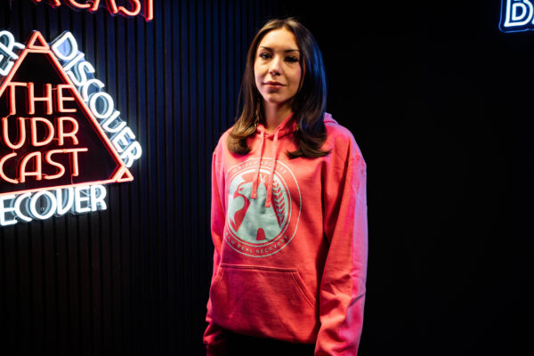 PINK BILLWARDLIFE  HOODIE WITH TEAL ICON