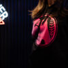 BLACK BILLWARDLIFE HOODIE WITH DARK PINK ICON - Image 4