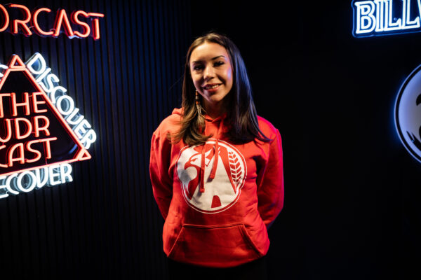 RED BILLWARDLIFE HOODIE WITH WHITE ICON